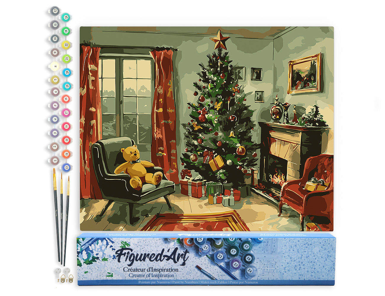 Paint by Numbers rolled - Classic Christmas Fireplace