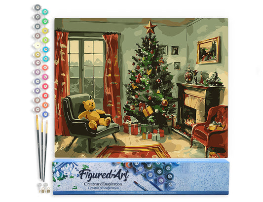 Paint by Numbers rolled - Classic Christmas Fireplace