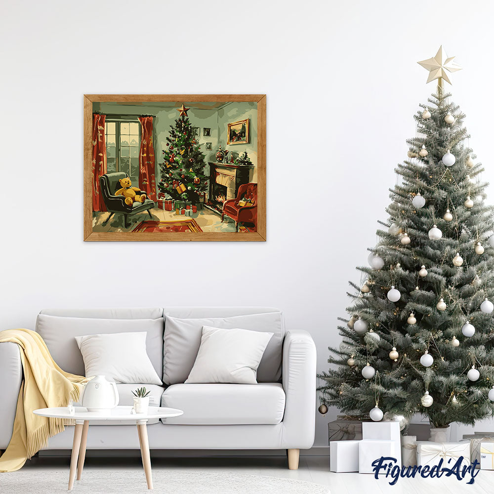 Paint by Numbers rolled - Classic Christmas Fireplace