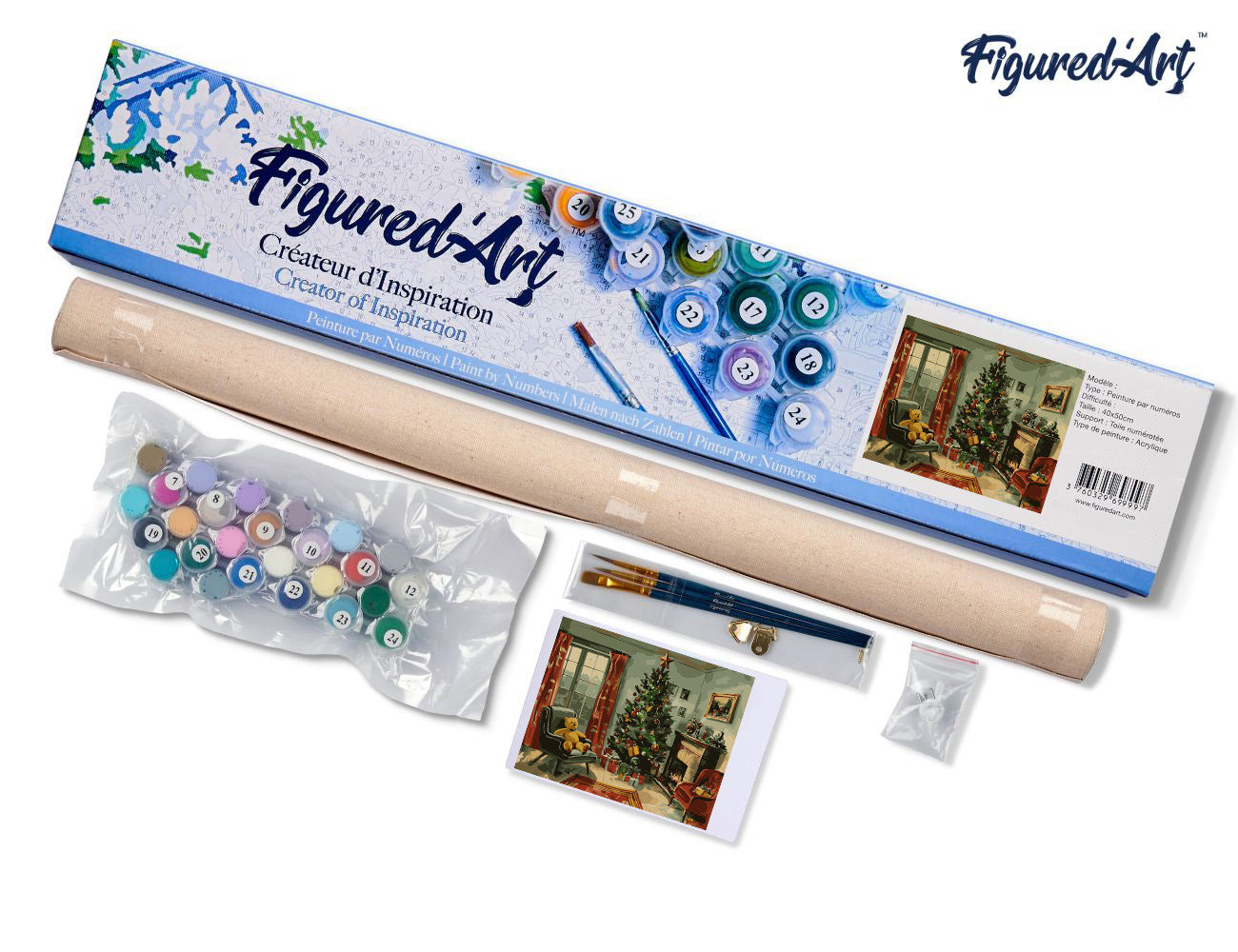 Paint by Numbers rolled - Classic Christmas Fireplace