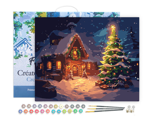 Paint by Numbers Framed - Snowy Christmas Cottage
