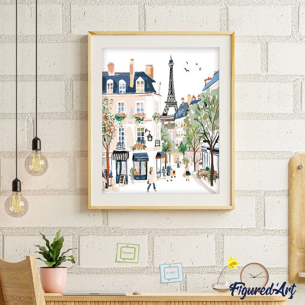 Paint by Numbers rolled - Watercolor Paris Street