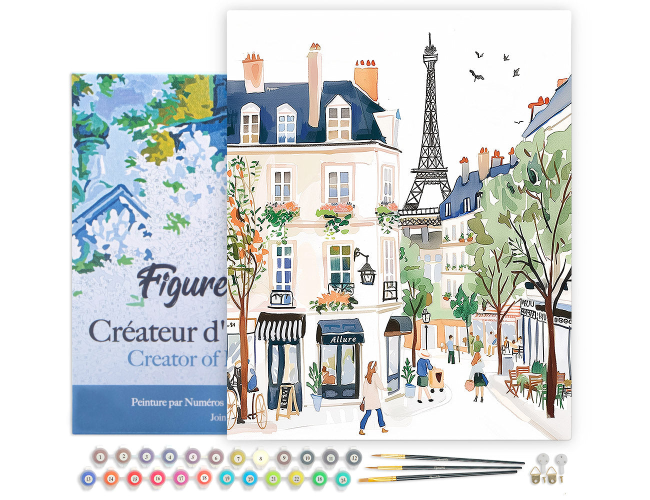 Paint by numbers kit Watercolor Paris Street Figured'Art