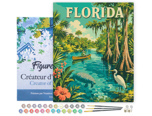 Paint by Numbers Framed - Florida Wildlife Vintage Poster FiguredArt