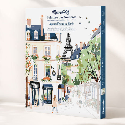 Paint by Numbers Gift Box - Watercolor Paris Street FiguredArt