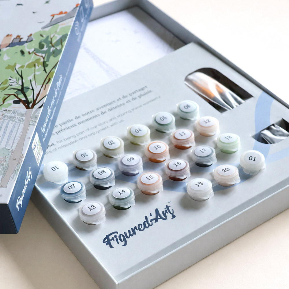 Paint by Numbers Gift Box - Watercolor Paris Street