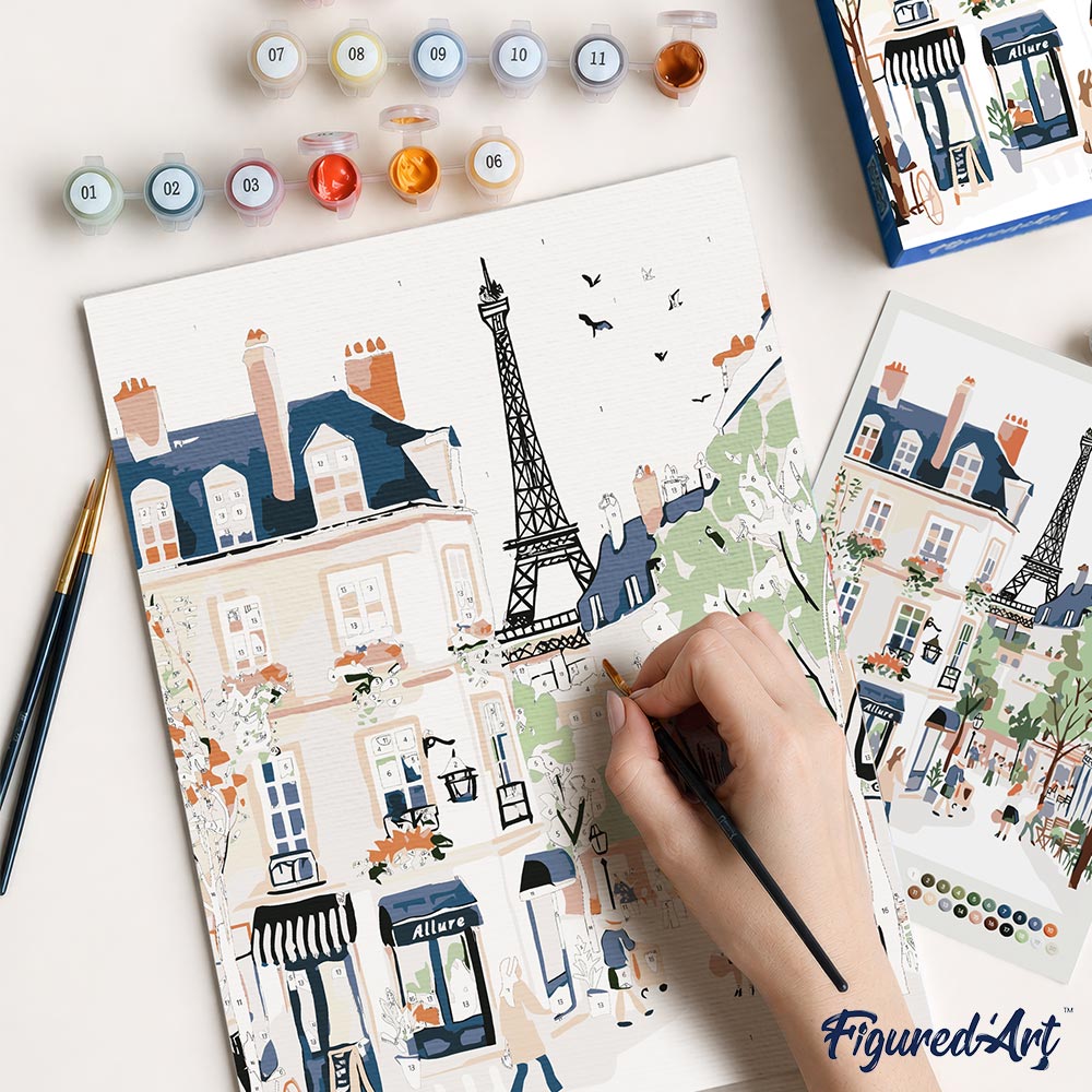 Paint by Numbers Gift Box - Watercolor Paris Street