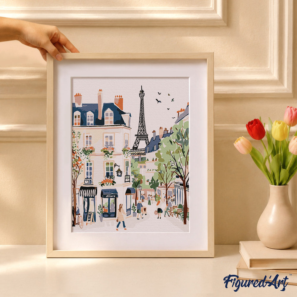 Paint by Numbers Gift Box - Watercolor Paris Street