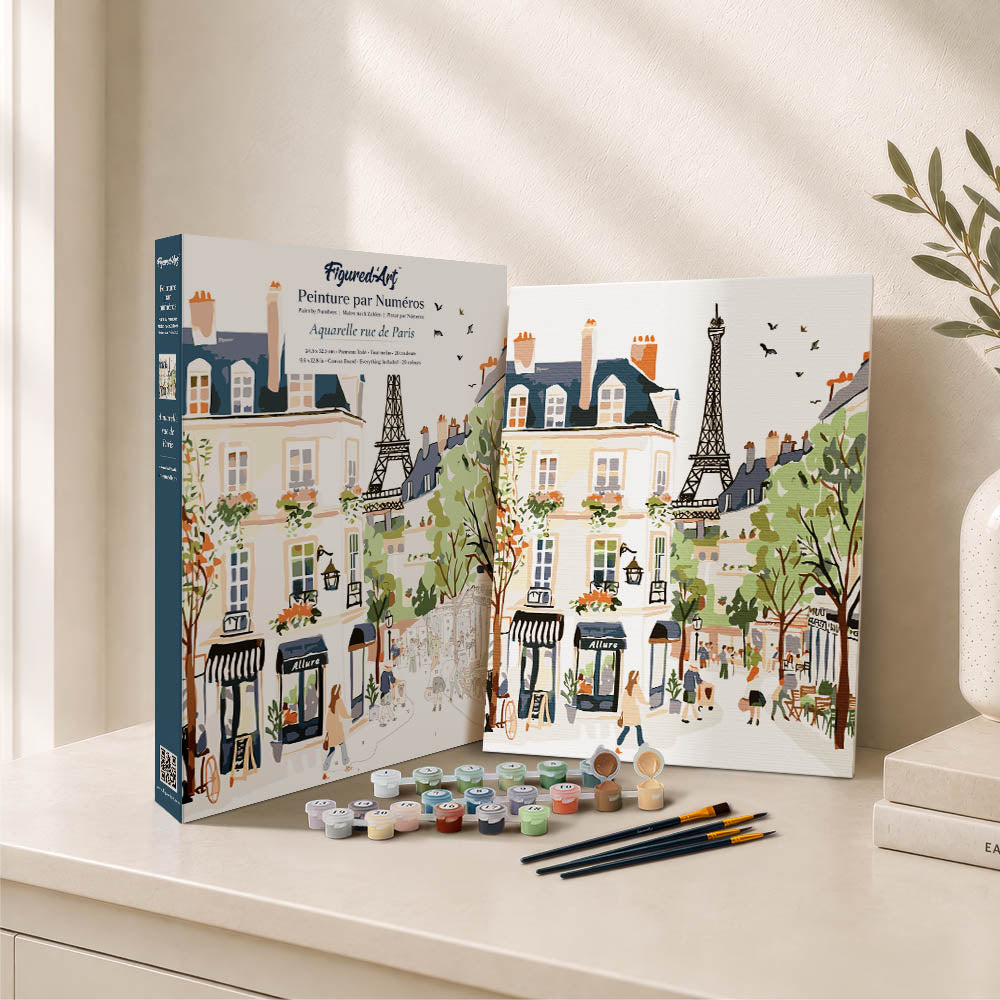 Paint by Numbers Gift Box - Watercolor Paris Street