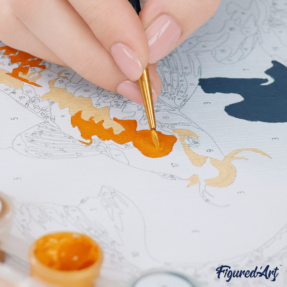 Paint by Numbers Gift Box - Vintage Koi Carp and Flowers