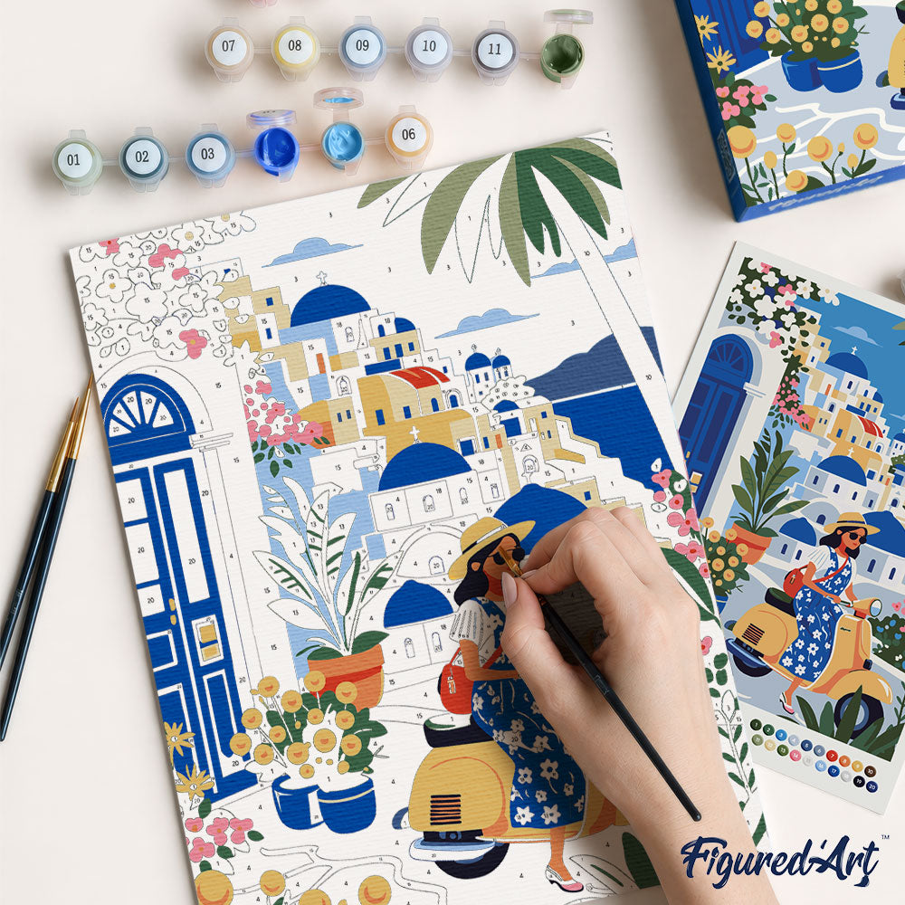 Paint by Numbers Gift Box - Santorini Escape