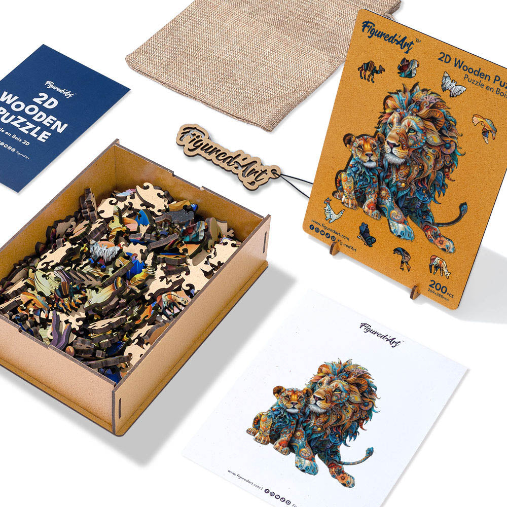Wooden Puzzle - Lion and Cub