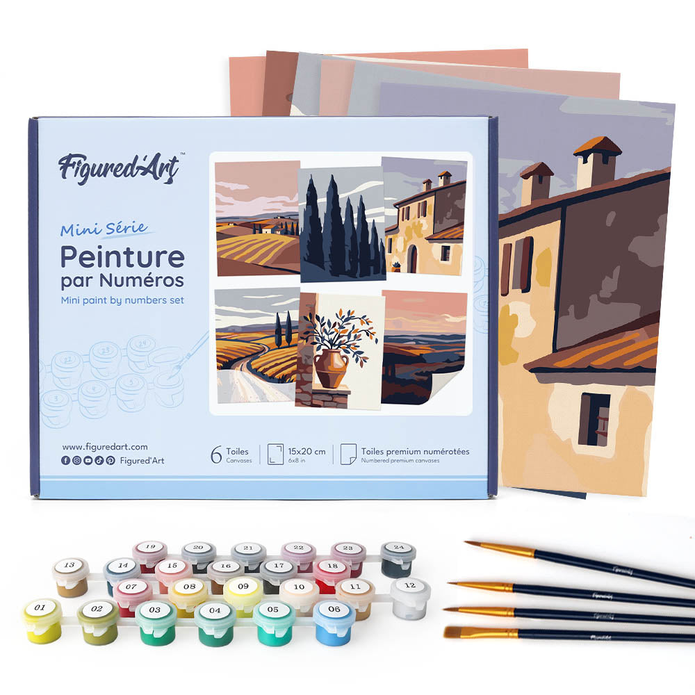 Mini Serie Paint by numbers 6"x8" (6 pieces) - Classic Tuscany FiguredArt