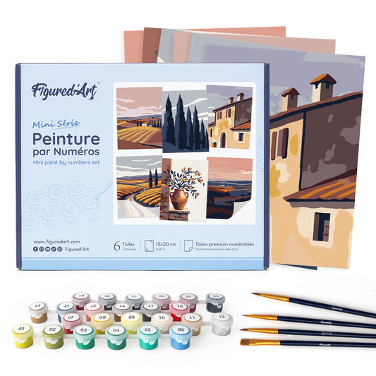 Mini Serie Paint by numbers 6"x8" (6 pieces) - Classic Tuscany FiguredArt