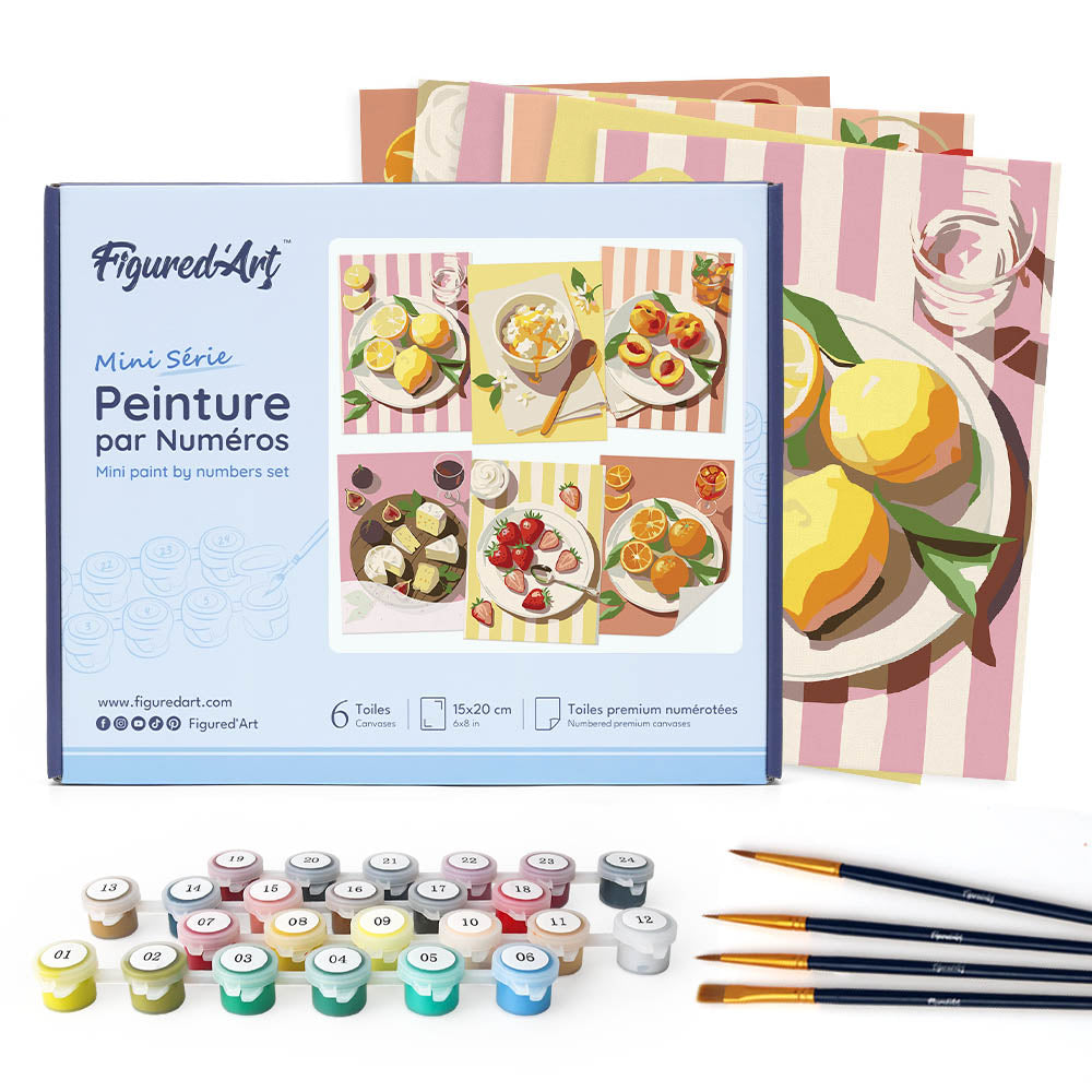 Mini Serie Paint by numbers 6"x8" (6 pieces) - Summer Treats FiguredArt