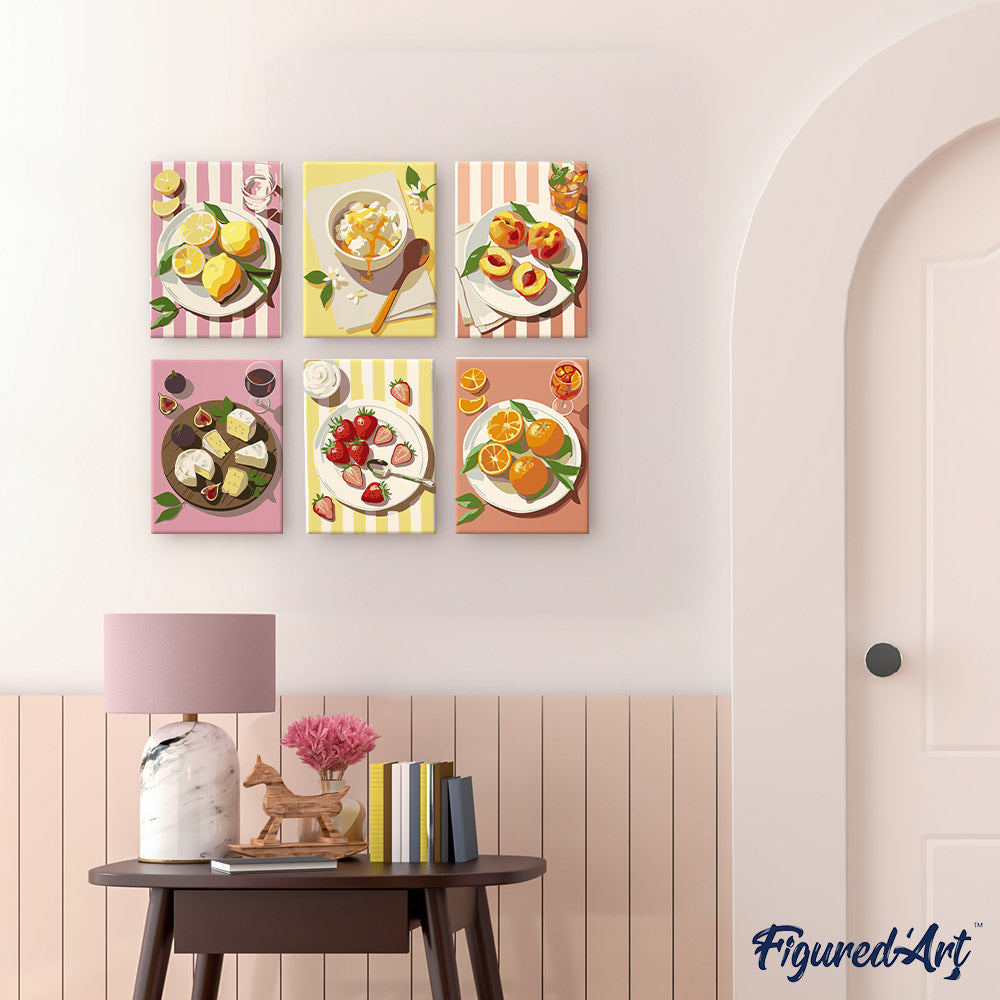 Mini Serie Paint by numbers 6"x8" (6 pieces) - Summer Treats