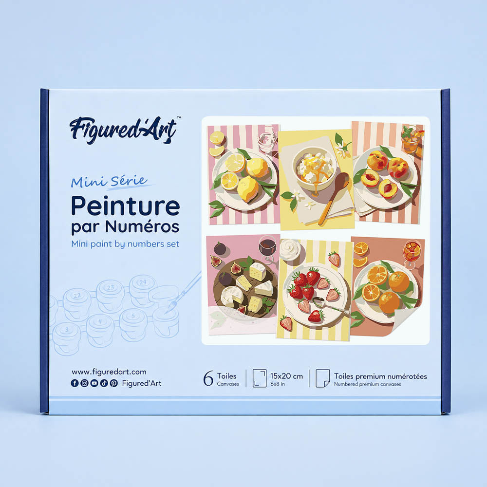 Mini Serie Paint by numbers 6"x8" (6 pieces) - Summer Treats