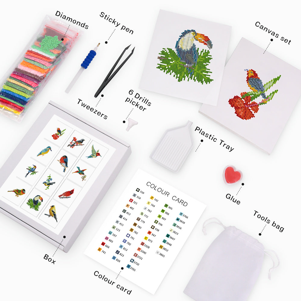 Gem Painting kit - Colorful Birds Paradise
