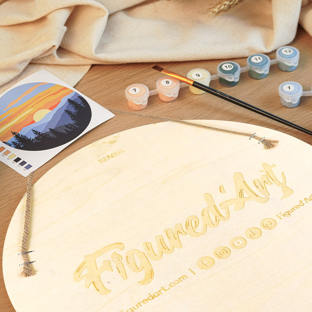 Paint by numbers on Wood Slice - Daisies