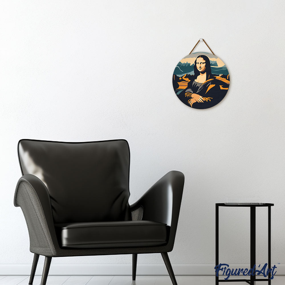 Paint by numbers on Wood Slice - Mona Lisa