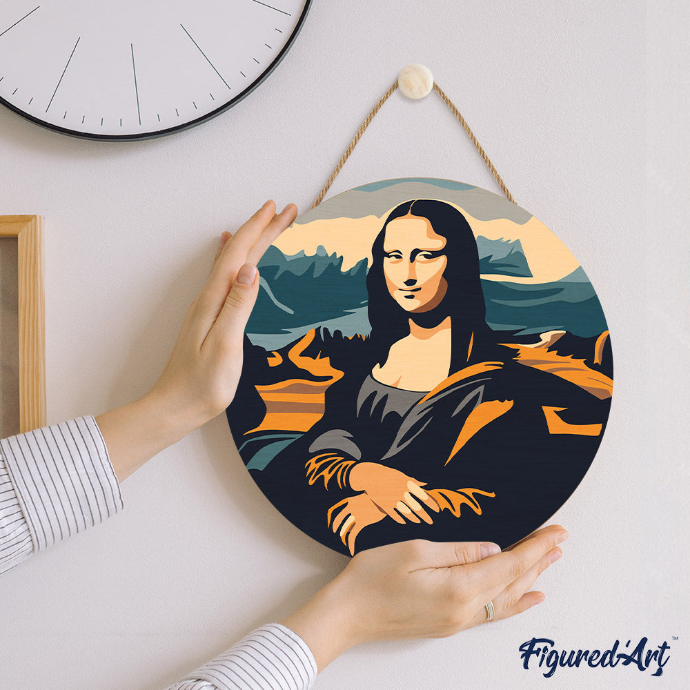Paint by numbers on Wood Slice - Mona Lisa