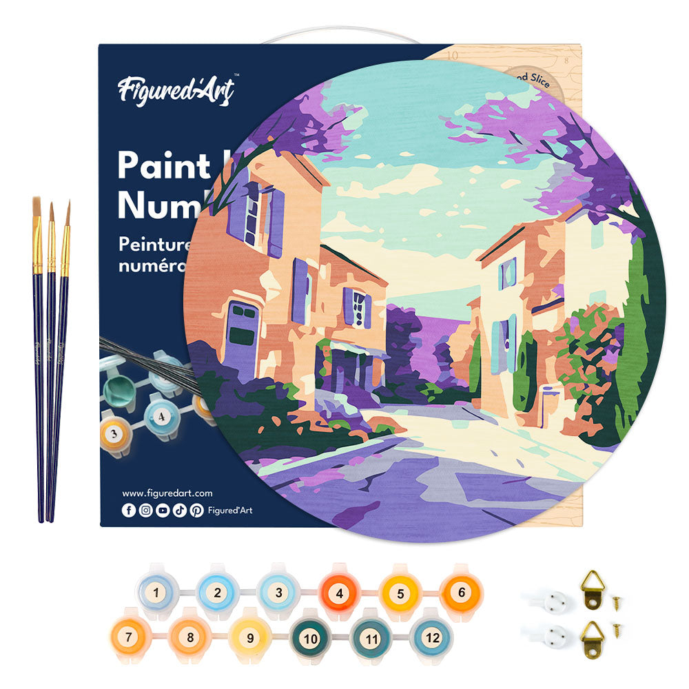 Paint by numbers on Wood Slice - Provence Spring
