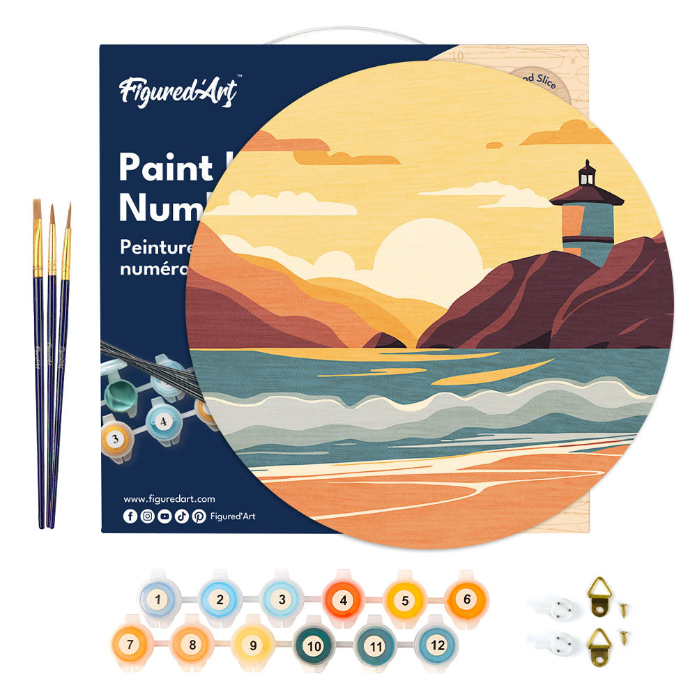 Paint by numbers on Wood Slice - Malibu