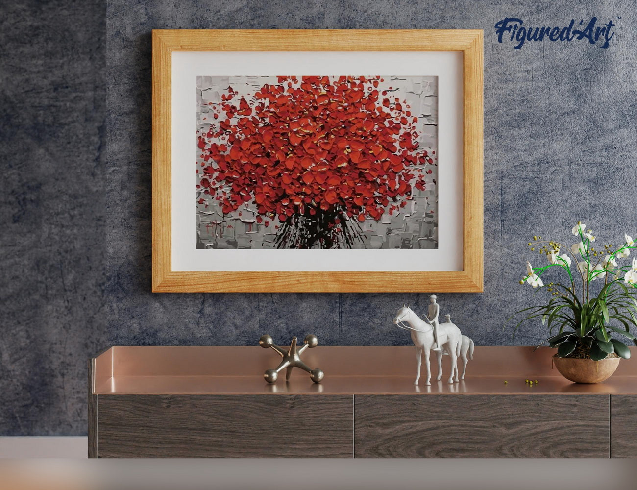 Paint by Numbers rolled - Abstract Red Flowers