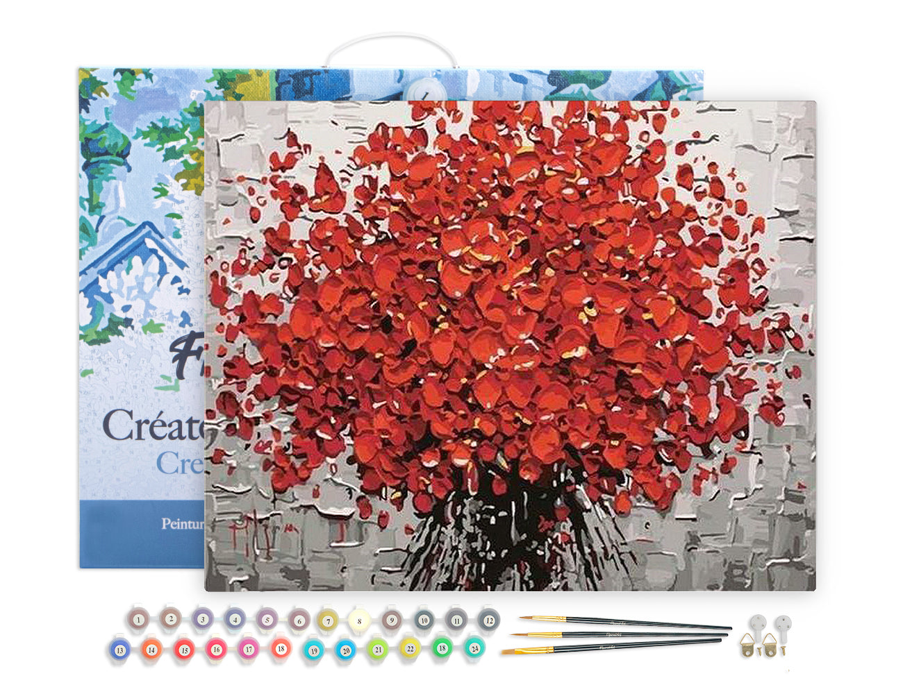 Paint by Numbers Framed - Abstract Red Flowers