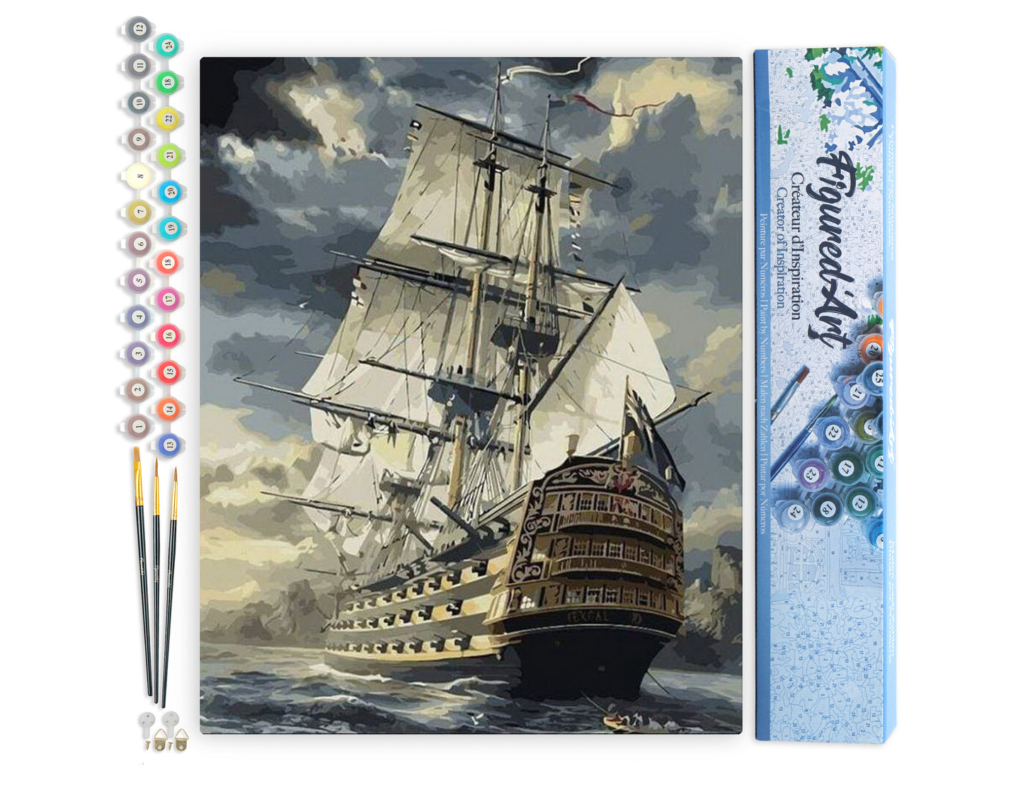 Paint by Numbers rolled - Ocean Galleon