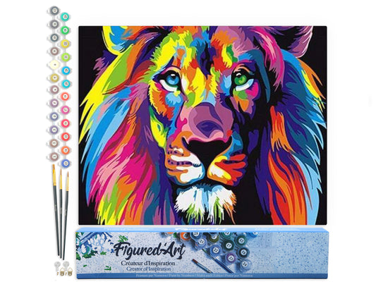 Paint by Numbers rolled - Lion Pop Art
