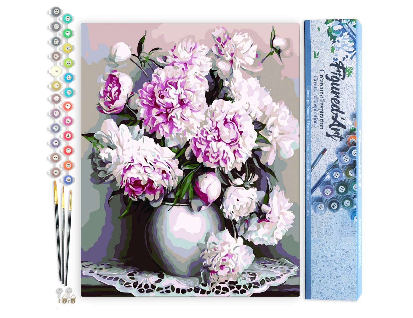 Paint by Numbers rolled - Vase of Peonies