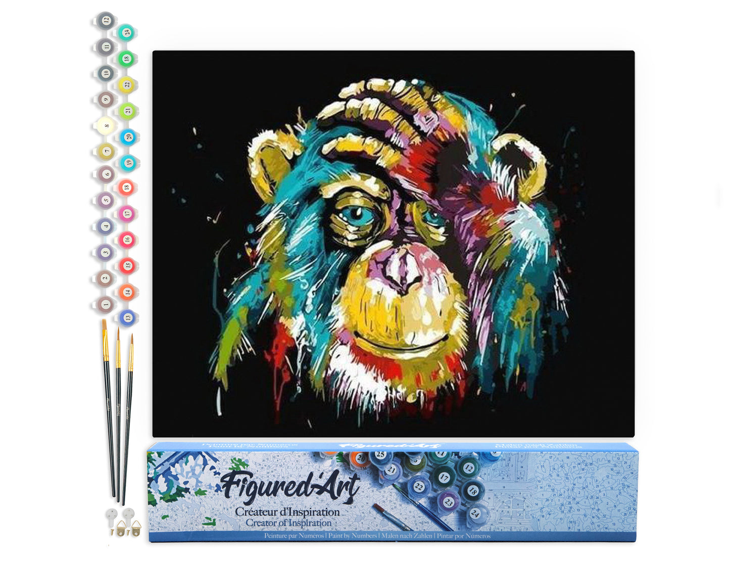 Paint by Numbers rolled - Baboon Pop Art