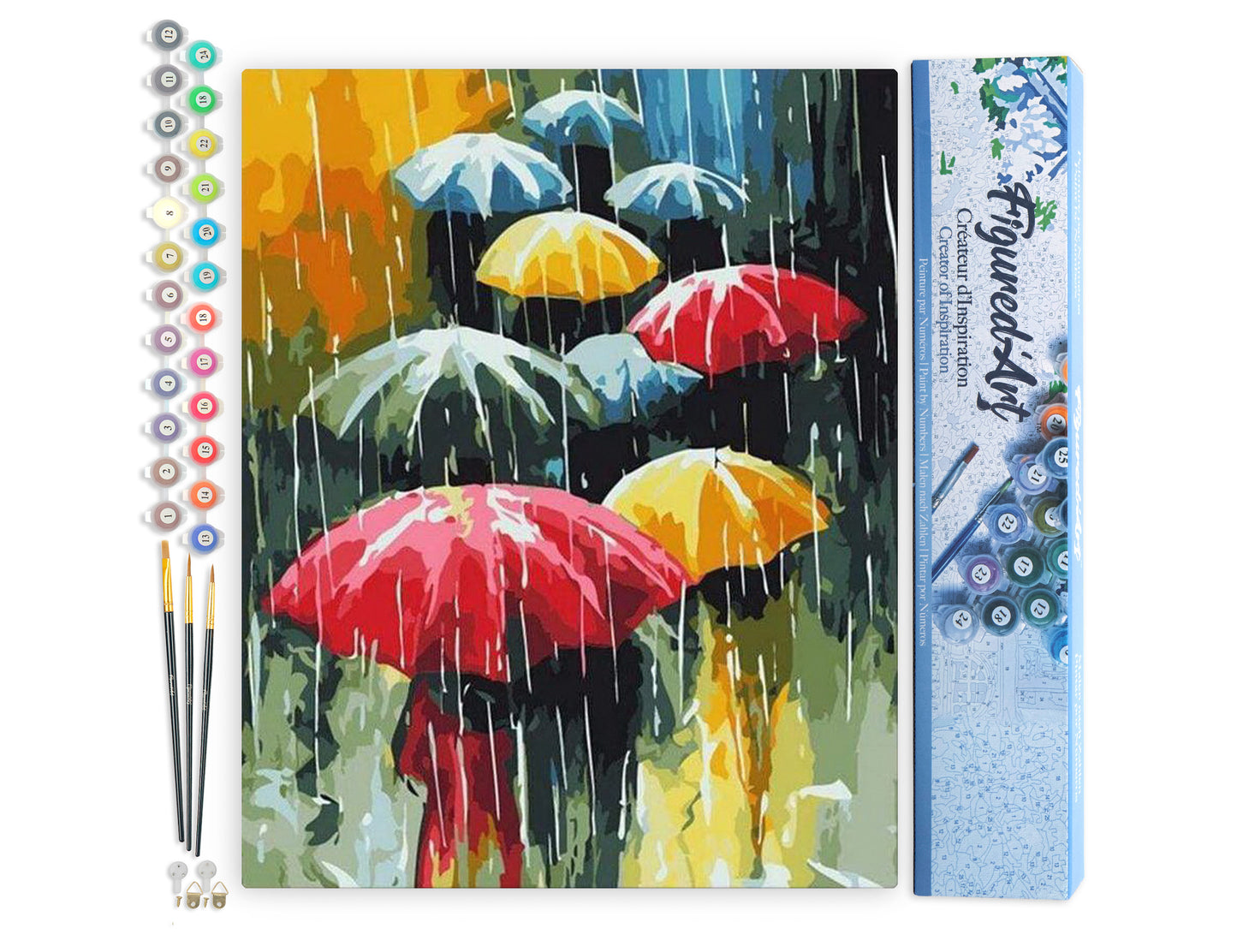 Paint by Numbers rolled - Farandole of Umbrellas