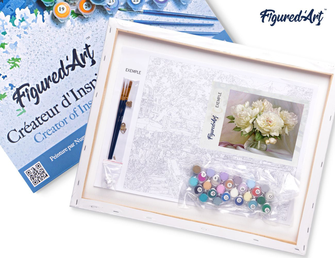 Paint by Numbers Framed - White Peonies