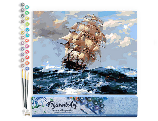 Paint by Numbers rolled - Sailboat and Storm
