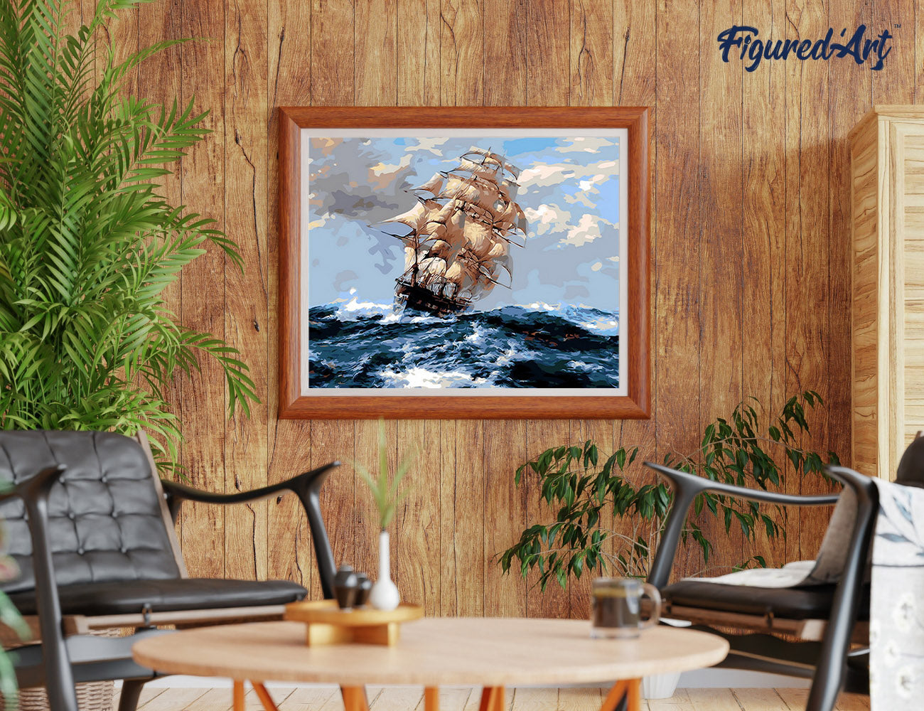 Paint by Numbers rolled - Sailboat and Storm