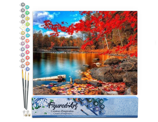 Paint by Numbers rolled - River and Autumn Forest