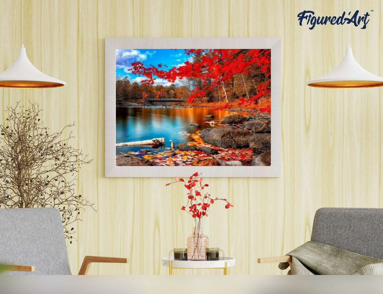 Paint by Numbers rolled - River and Autumn Forest