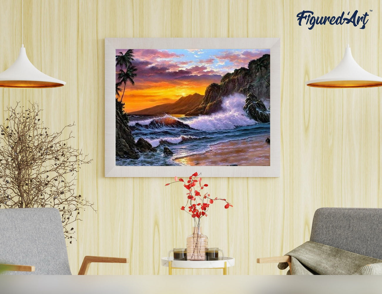 Paint by Numbers Framed - Cliff and Waves