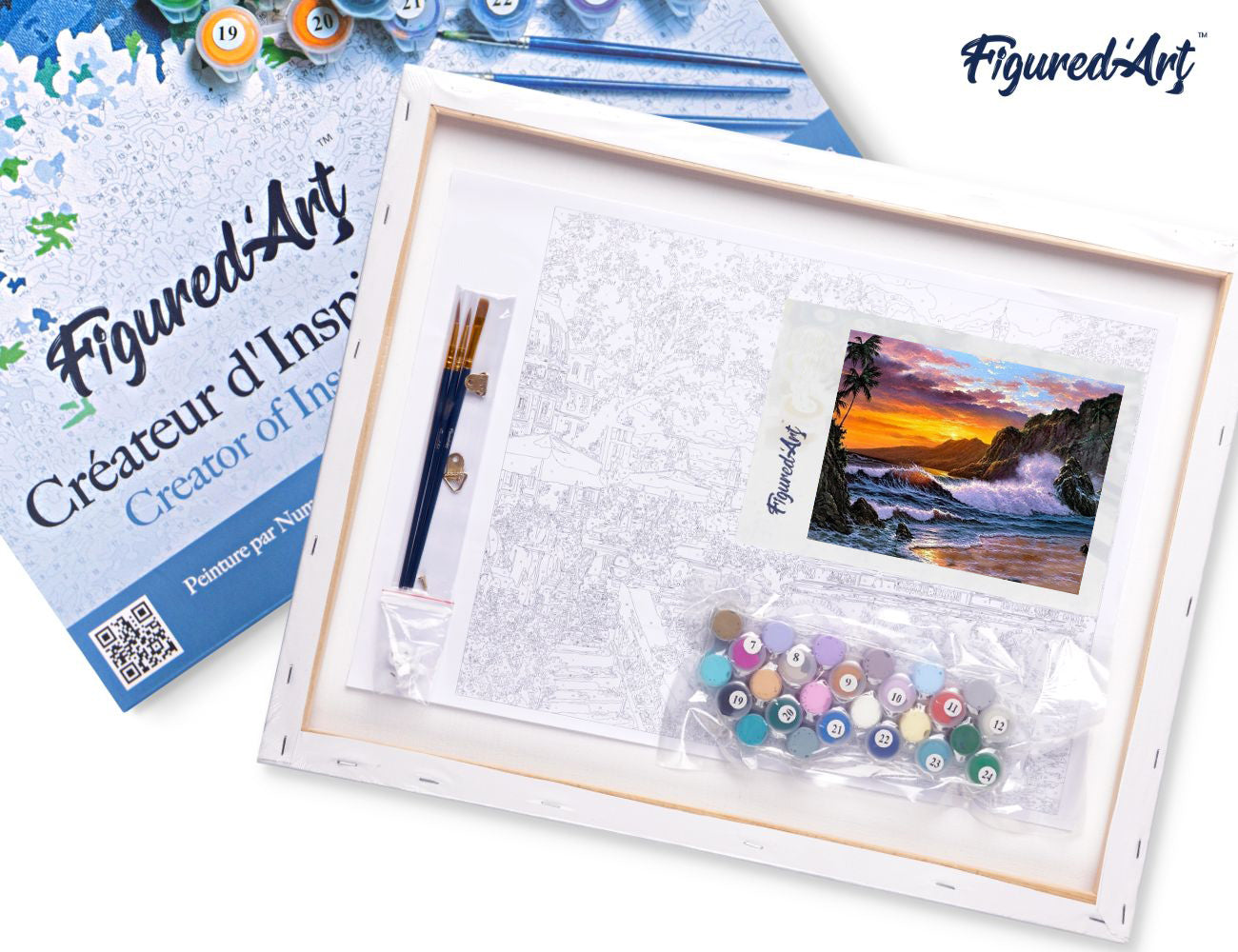 Paint by Numbers Framed - Cliff and Waves