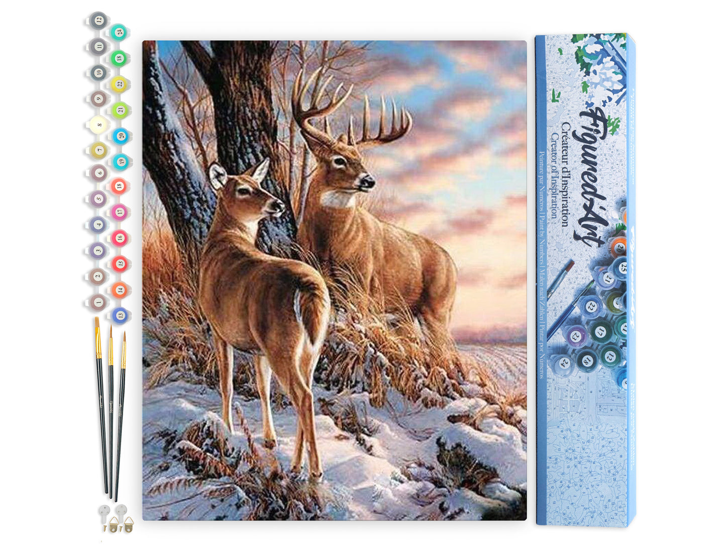 Paint by Numbers rolled - Deers during Winter