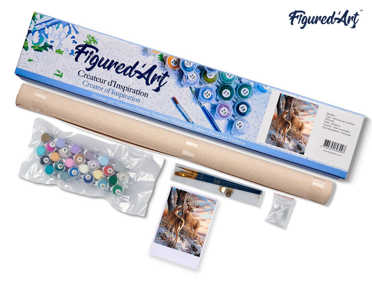 Paint by Numbers rolled - Deers during Winter