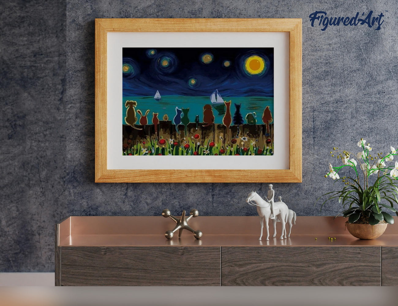 Paint by Numbers rolled - Starry Night with Animals