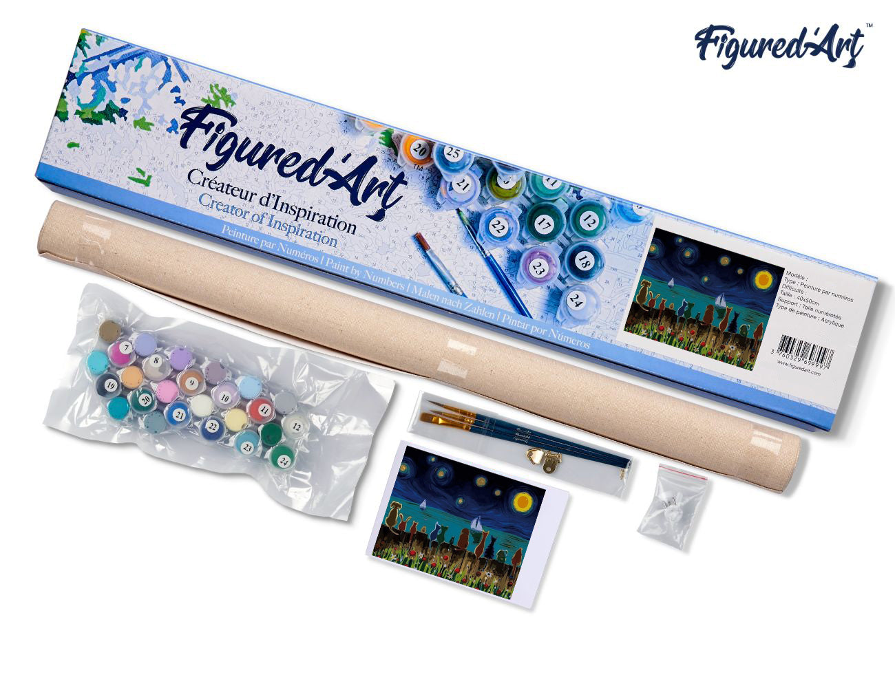 Paint by Numbers rolled - Starry Night with Animals