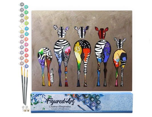 Paint by Numbers rolled - Zebras Back