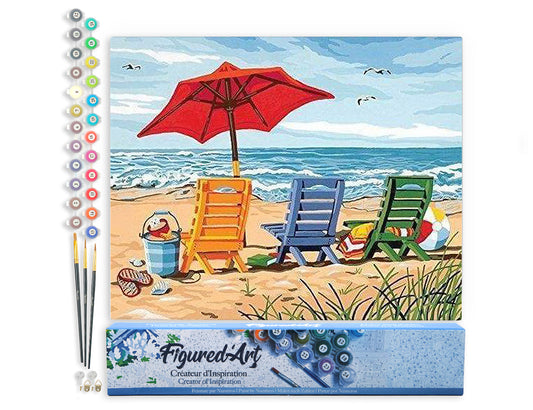 Paint by Numbers rolled - Beach Chairs