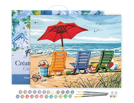 Paint by Numbers Framed - Beach Chairs