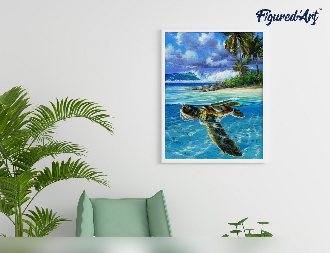 Paint by Numbers Framed - Relaxing Turtle