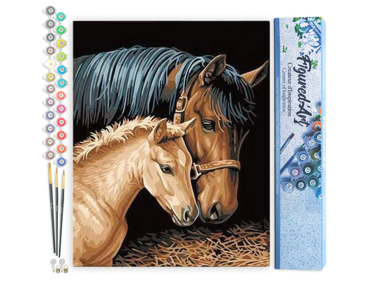 Paint by Numbers rolled - Horse and Foal